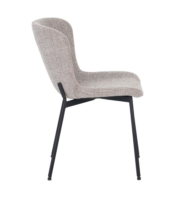 Chaise Contemporaine avec Revêtement en Tissu Bouclé