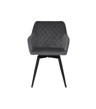 Swivel Quilted Velvet Dining Chair with Diamond Pattern