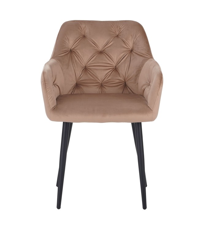 Fauteuil en Velours Capitonné au Style Contemporain