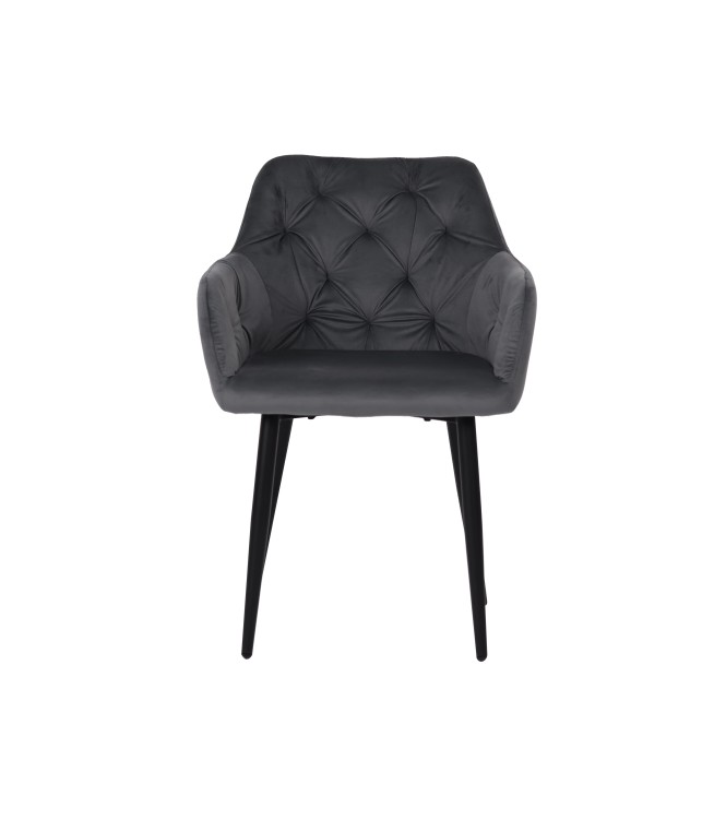 Fauteuil en Velours Capitonné au Style Contemporain