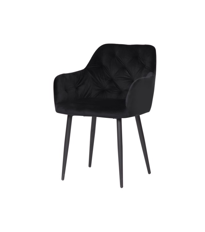 Fauteuil en Velours Capitonné au Style Contemporain